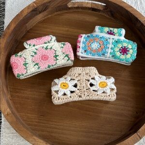 New Crochet wrapped hair claw hair clips